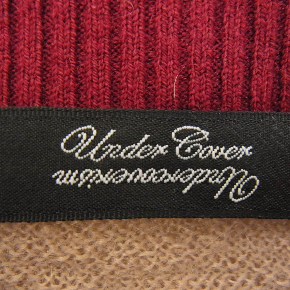UNDERCOVER アンダーカバー N8904 UNDERCOVERISM アンダーカバーイズム モヘア混 ボーダーニット サイドジップ セーター エンジ系 1【中古】