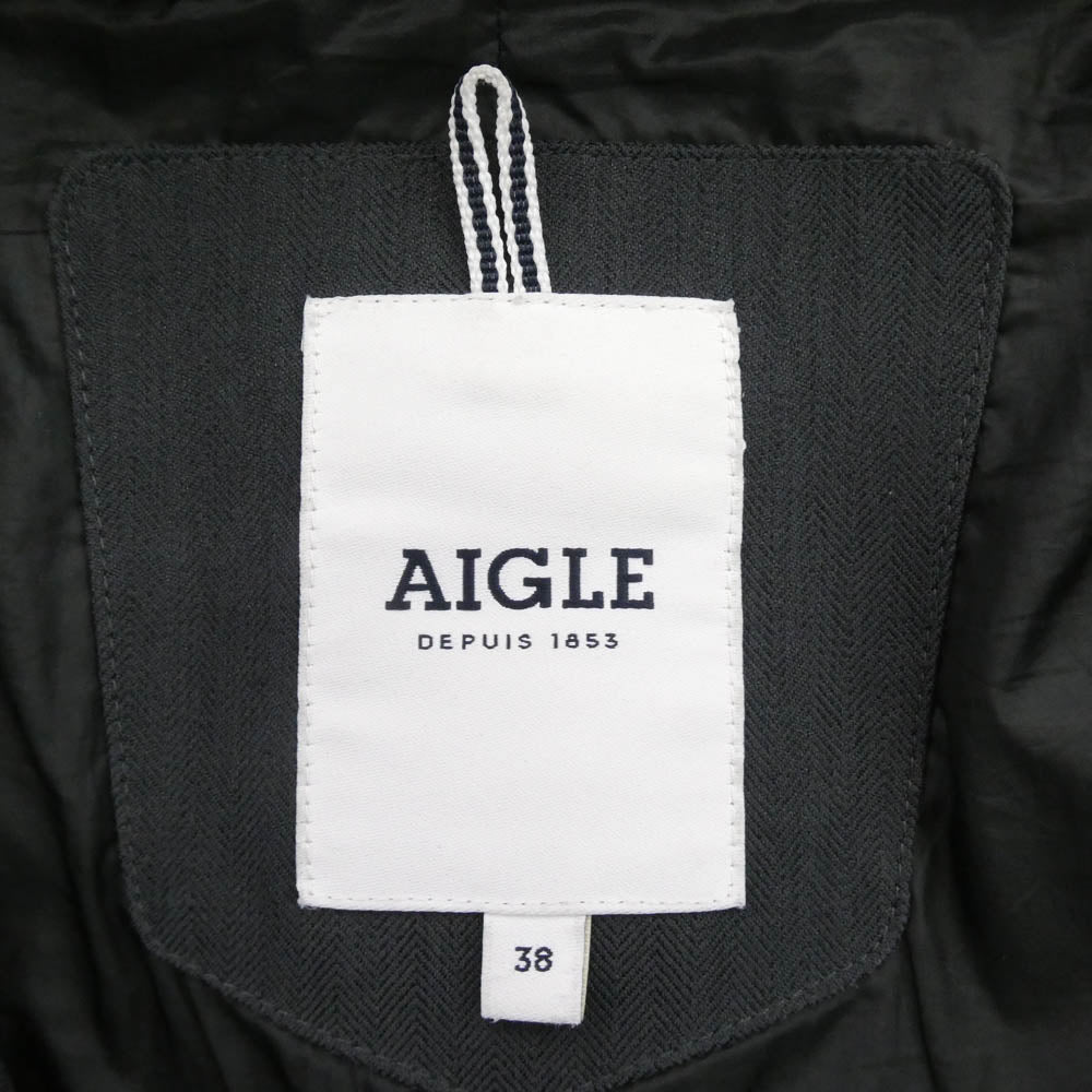 AIGLE エーグル ZBF083J 透湿防水 ラボウ ステンカラーコート ダークグレー系 38【中古】