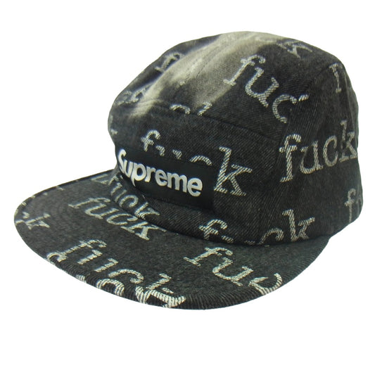 Supreme シュプリーム 13SS Fuck Denim Camp Cap デニム キャンプ キャップ ブラック系【中古】