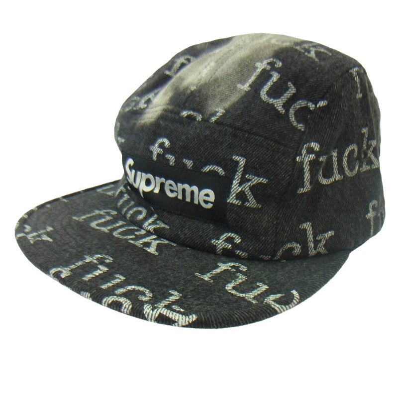 Supreme シュプリーム 13SS Fuck Denim Camp Cap デニム キャンプ キャップ ブラック系【中古】
