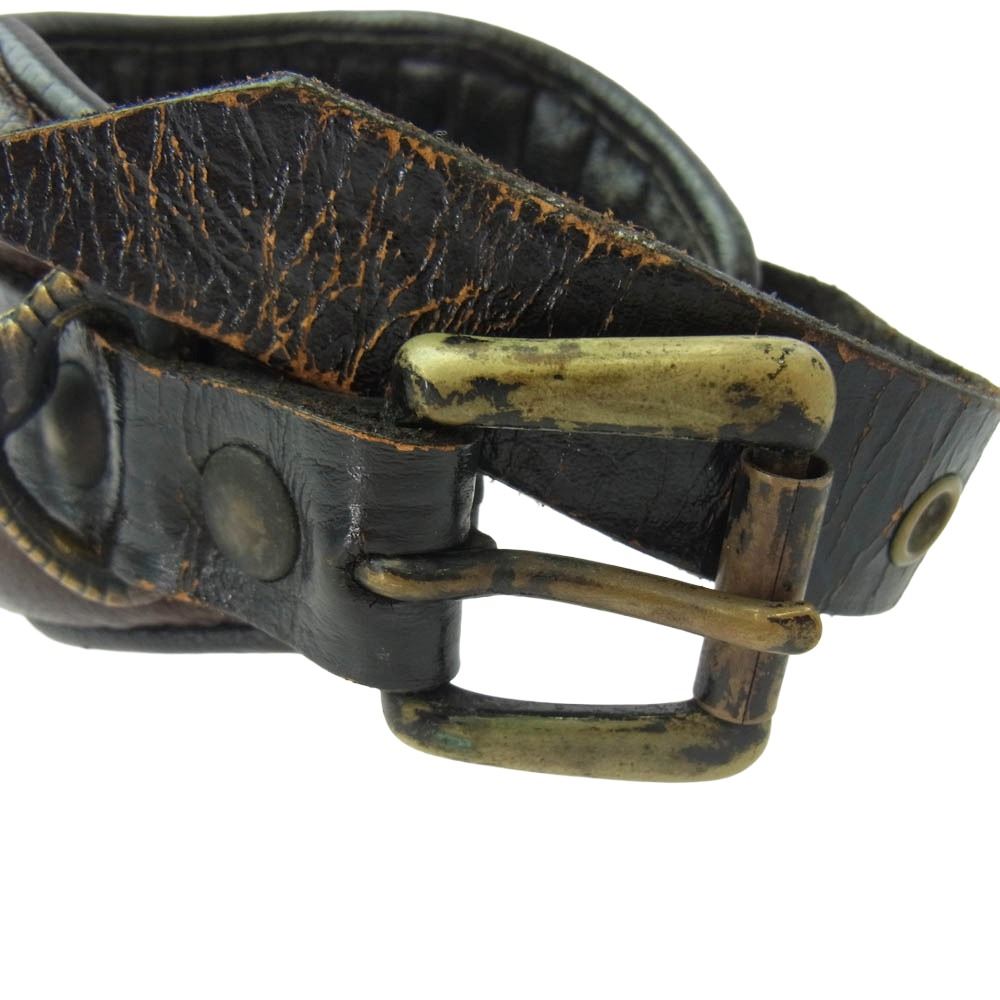 ケムリ レザー スタッズ ブレス ブラック系 表記なし【中古】