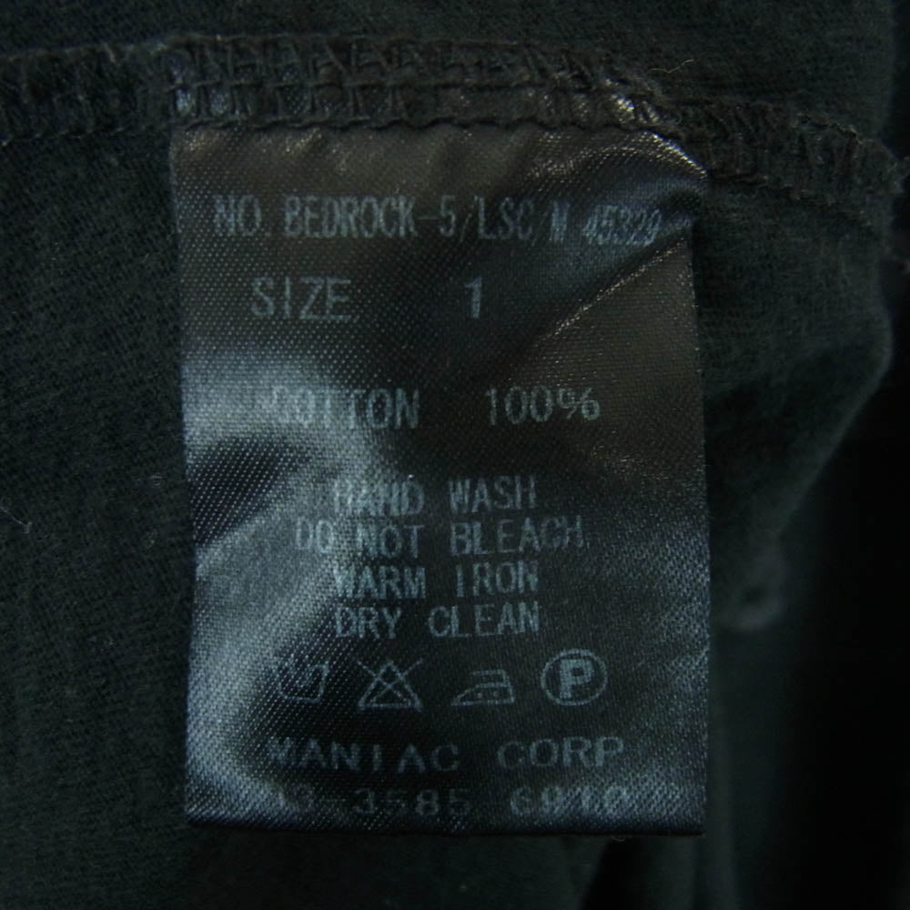 イフシックスワズナイン MANIAC CORP BEDROCK-5 長袖 Tシャツ ロングスリーブ カットソー ブラック系 1【中古】