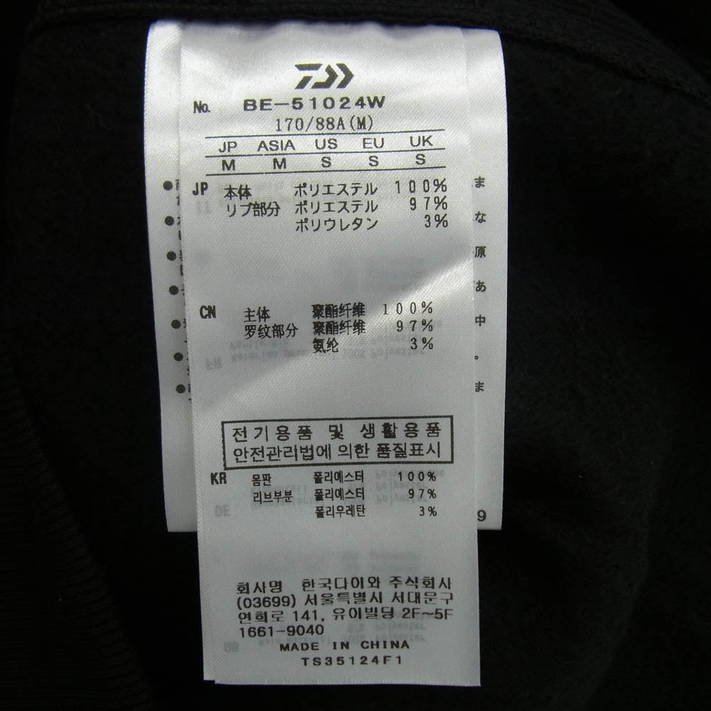 DAIWA PIER39 ダイワピア BE-51024W ダイワピア TECH SWEAT CREW FREEDOM SLEEVE ブラック系 M【新古品】【未使用】【中古】