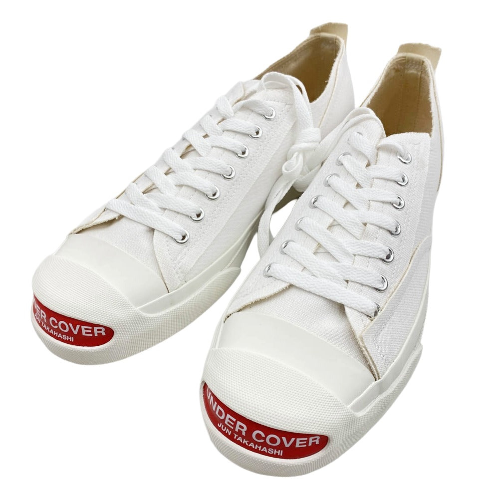 UNDERCOVER アンダーカバー UC2B9F05 TOE LOGO CANVAS SNEAKERS トゥ ロゴ キャンバス ローカット スニーカー ホワイト系 L【新古品】【未使用】【中古】