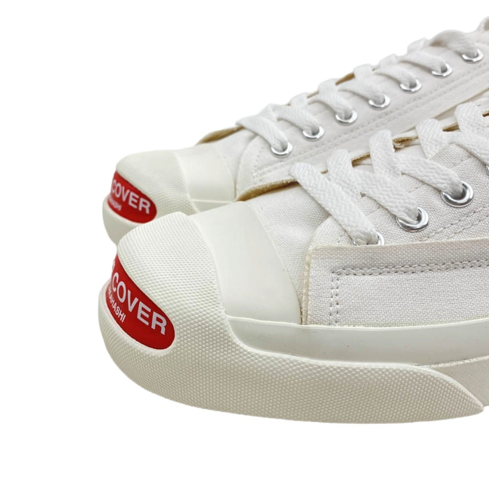 UNDERCOVER アンダーカバー UC2B9F05 TOE LOGO CANVAS SNEAKERS トゥ ロゴ キャンバス ローカット スニーカー ホワイト系 L【新古品】【未使用】【中古】