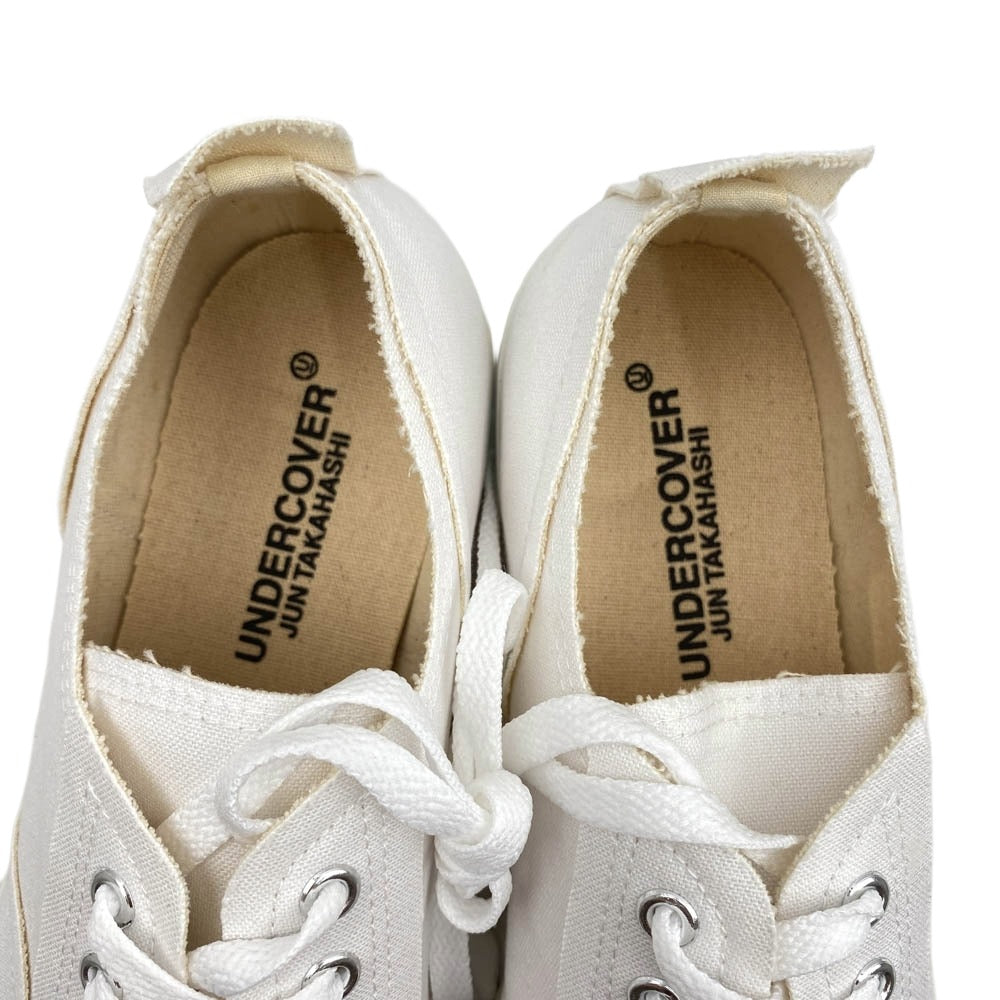 UNDERCOVER アンダーカバー UC2B9F05 TOE LOGO CANVAS SNEAKERS トゥ ロゴ キャンバス ローカット スニーカー ホワイト系 L【新古品】【未使用】【中古】