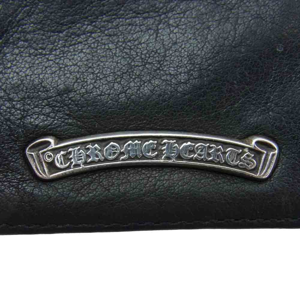 CHROME HEARTS クロムハーツ（原本無） ZPR CHNG 3×4 ダガージップ レザー ジッパー スクロールラベル チェンジパース コインケース 小銭入れ ブラック系【中古】
