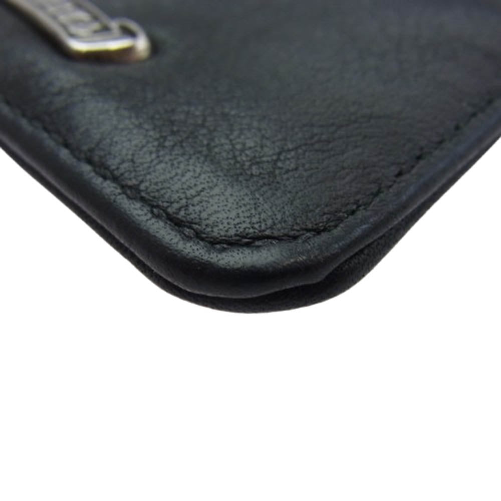 CHROME HEARTS クロムハーツ（原本無） ZPR CHNG 3×4 ダガージップ レザー ジッパー スクロールラベル チェンジパース コインケース 小銭入れ ブラック系【中古】