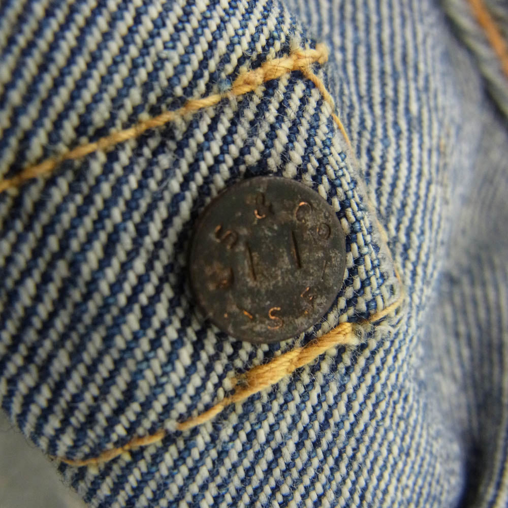 Levi's リーバイス ヴィンテージ オリジナル 60s 501XX ボタン裏刻印ツメ 紙パッチギャラ無し 足長R センターオフセット デニム パンツ インディゴブルー系 W28inch程度【中古】
