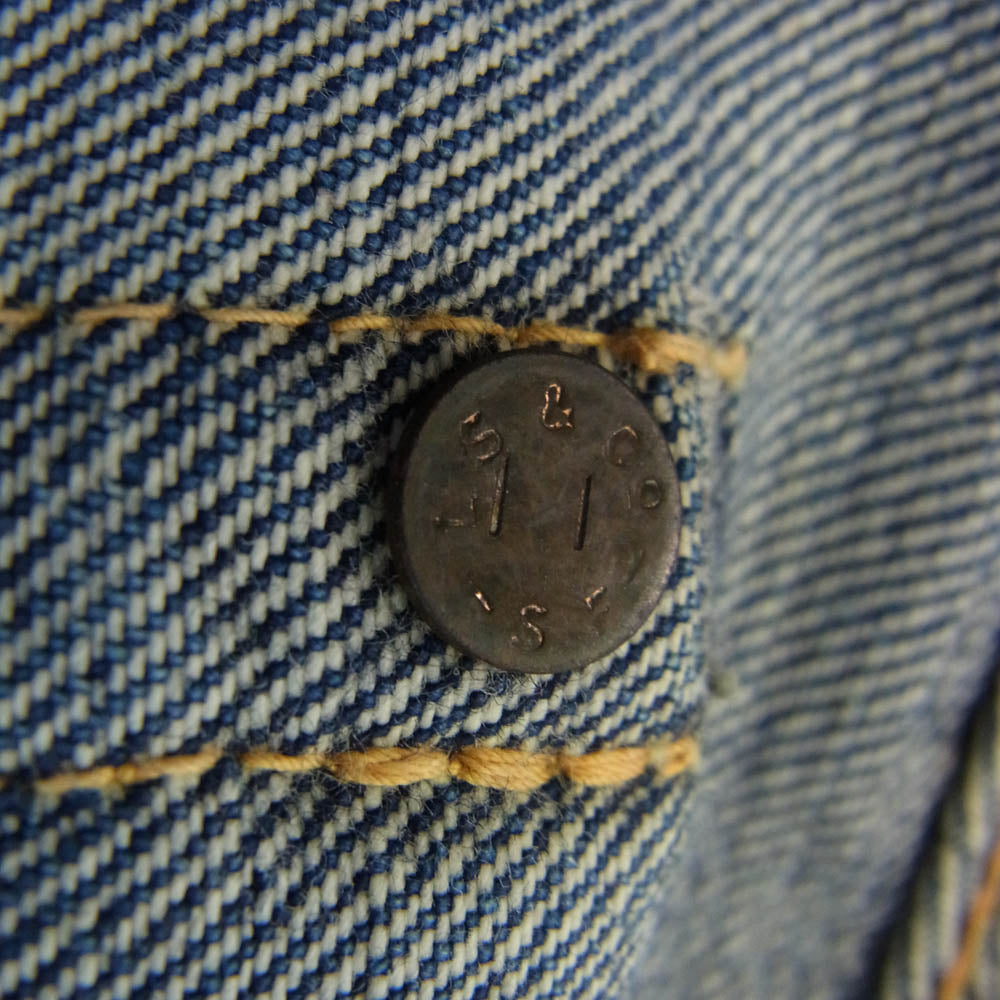 Levi's リーバイス ヴィンテージ オリジナル 60s 501XX ボタン裏刻印ツメ 紙パッチギャラ無し 足長R センターオフセット デニム パンツ インディゴブルー系 W28inch程度【中古】