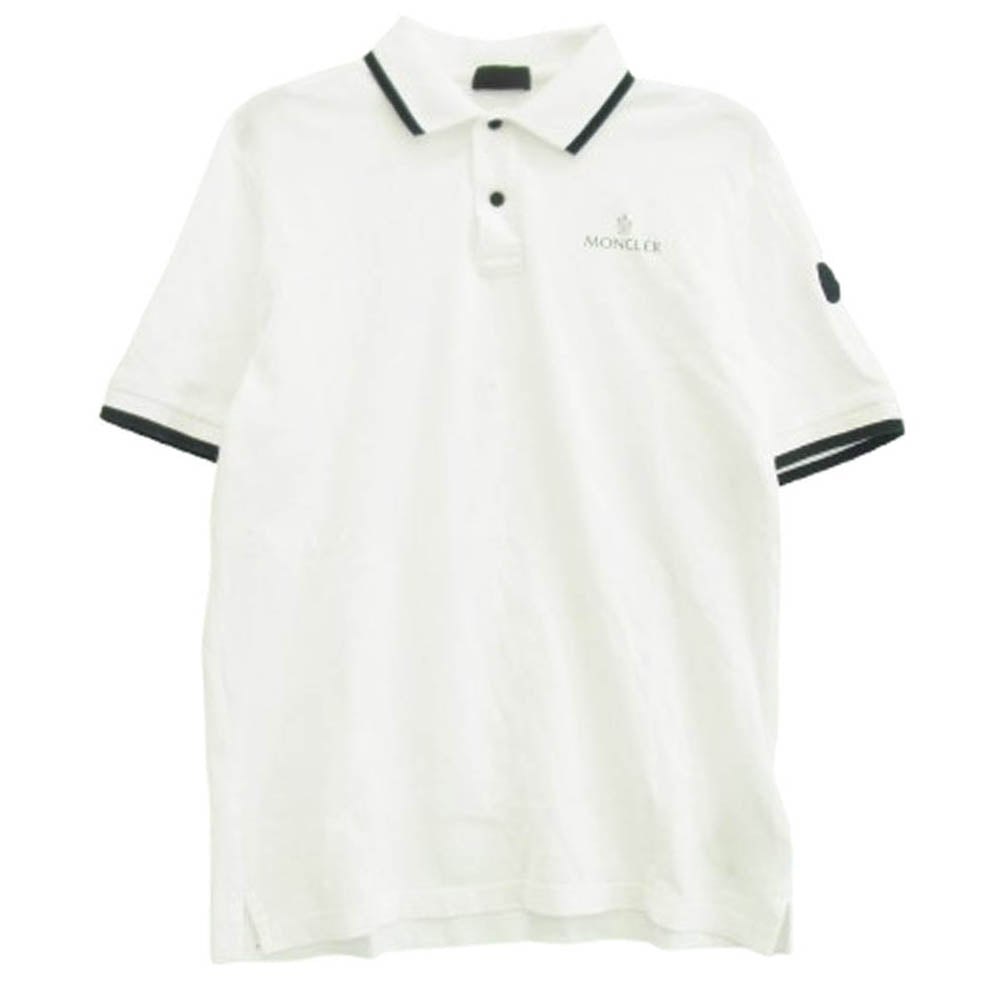 MONCLER モンクレール I10918A00016 polo maniche corte ポロ 半袖 シャツ ホワイト系 M【中古】