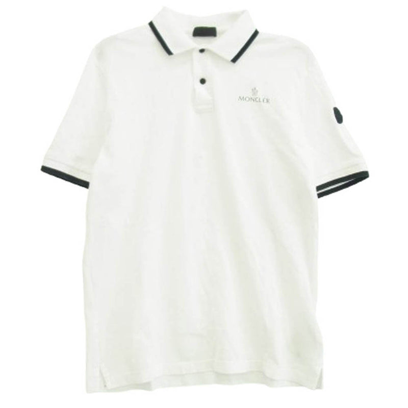 MONCLER モンクレール I10918A00016 polo maniche corte ポロ 半袖 シャツ ホワイト系 M【中古】