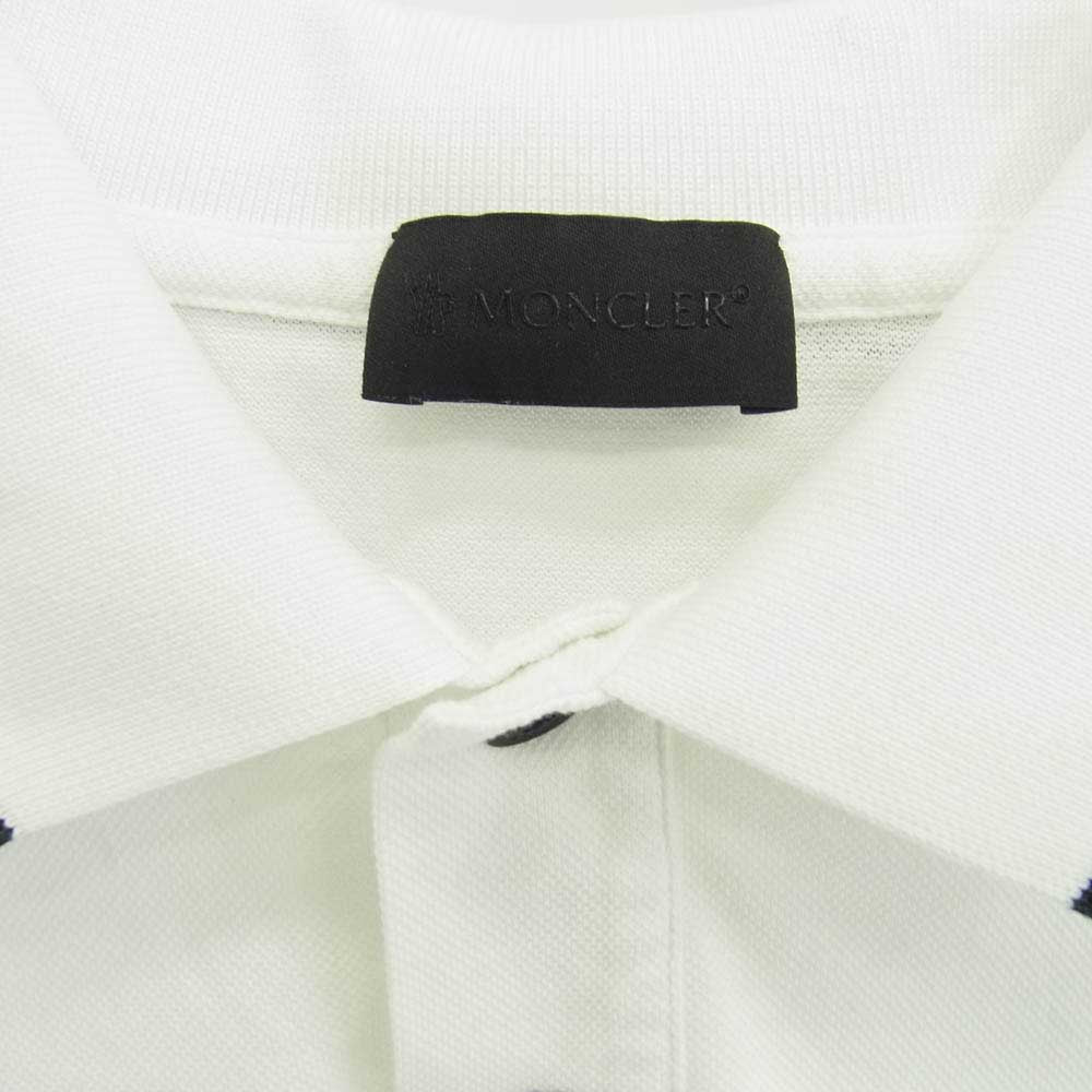 MONCLER モンクレール I10918A00016 polo maniche corte ポロ 半袖 シャツ ホワイト系 M【中古】