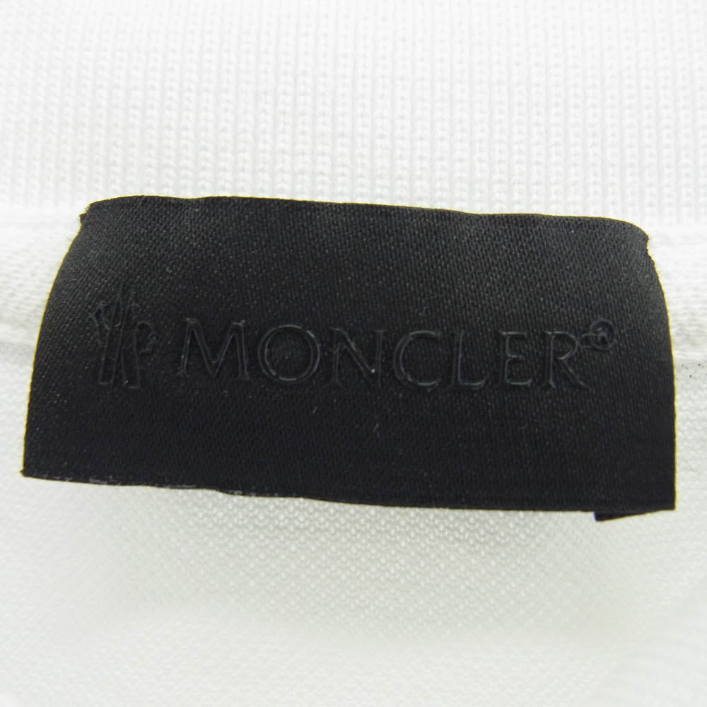 MONCLER モンクレール I10918A00016 polo maniche corte ポロ 半袖 シャツ ホワイト系 M【中古】