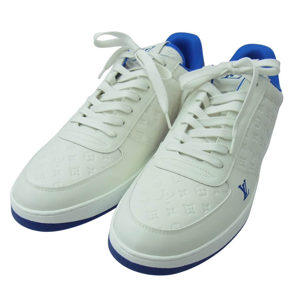 LOUIS VUITTON ルイ・ヴィトン 1ADGOY リヴォリ モノグラム エンボス スニーカー ホワイト系 ブルー系 8【極上美品】【中古】