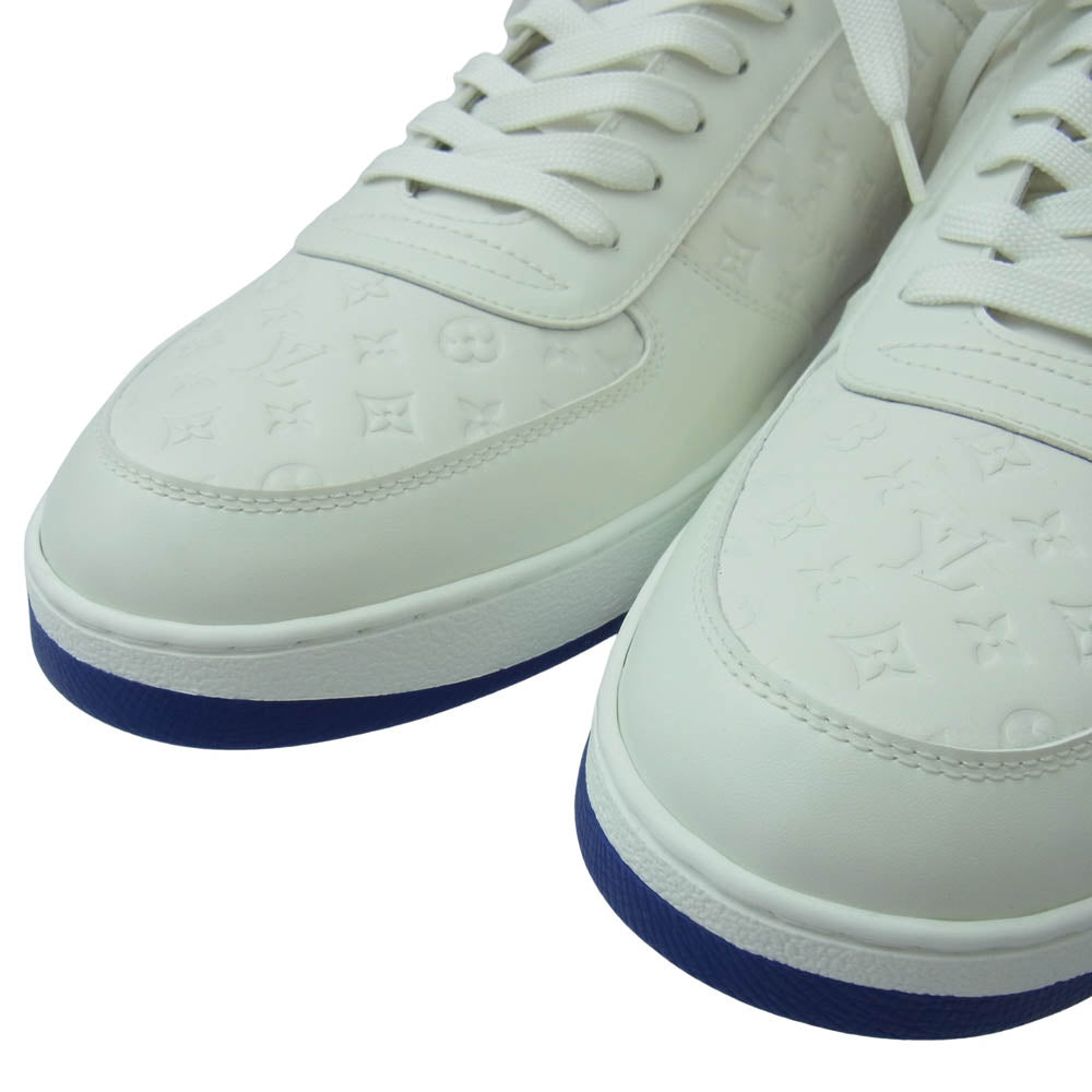 LOUIS VUITTON ルイ・ヴィトン 1ADGOY リヴォリ モノグラム エンボス スニーカー ホワイト系 ブルー系 8【極上美品】【中古】