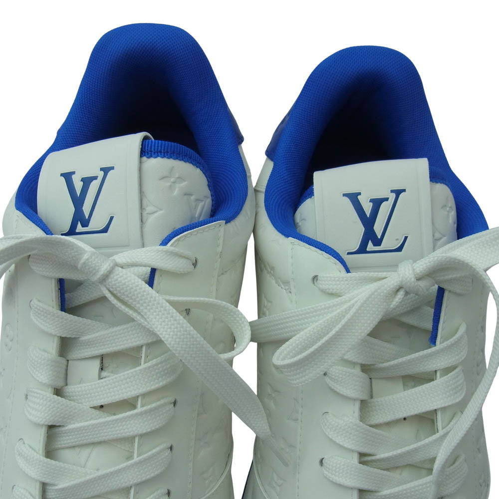 LOUIS VUITTON ルイ・ヴィトン 1ADGOY リヴォリ モノグラム エンボス スニーカー ホワイト系 ブルー系 8【極上美品】【中古】