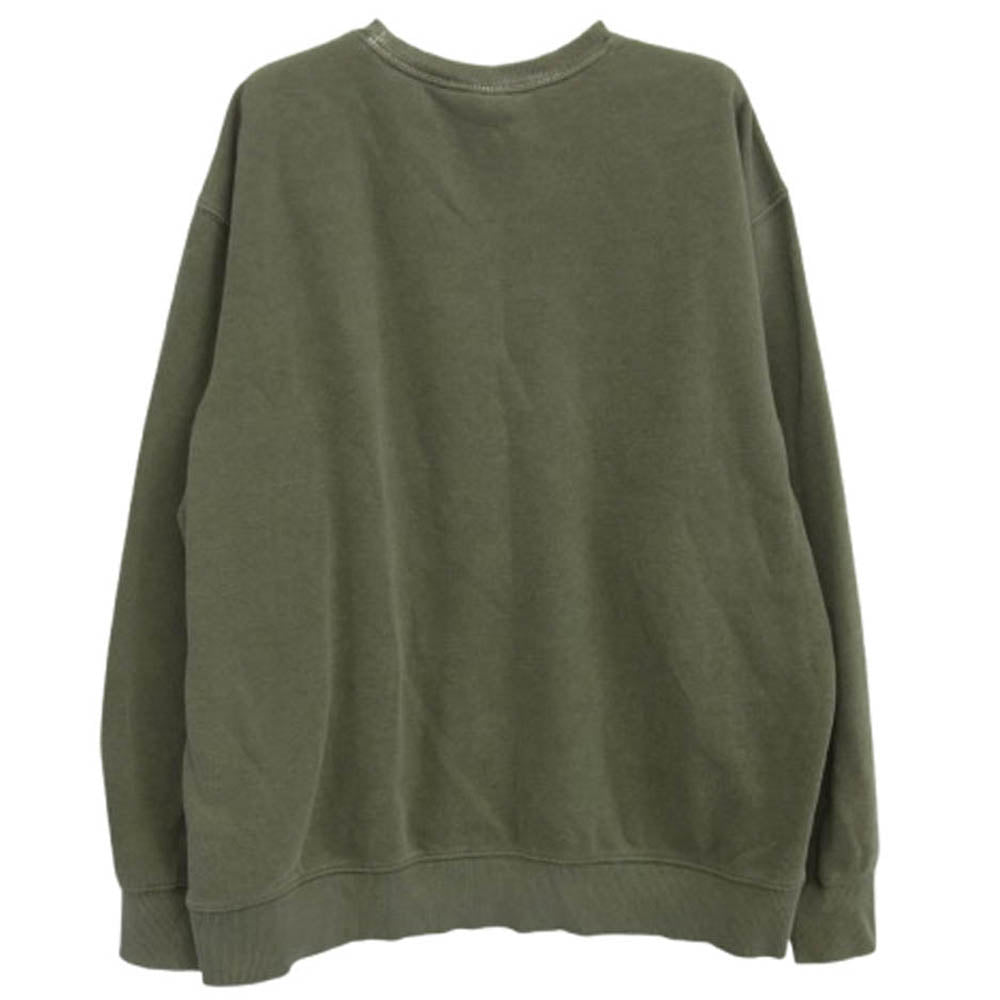 Supreme シュプリーム 21SS NT12102I The North Face Pigment Printed Crewneck ノースフェイス クルーネック スウェット モスグリーン系 L【中古】