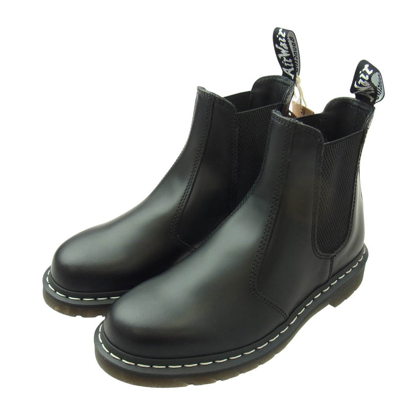 Dr.Martens ドクターマーチン 2976WS ホワイトステッチ レザー チェルシー ブーツ ブラック系 UK7【極上美品】【中古】