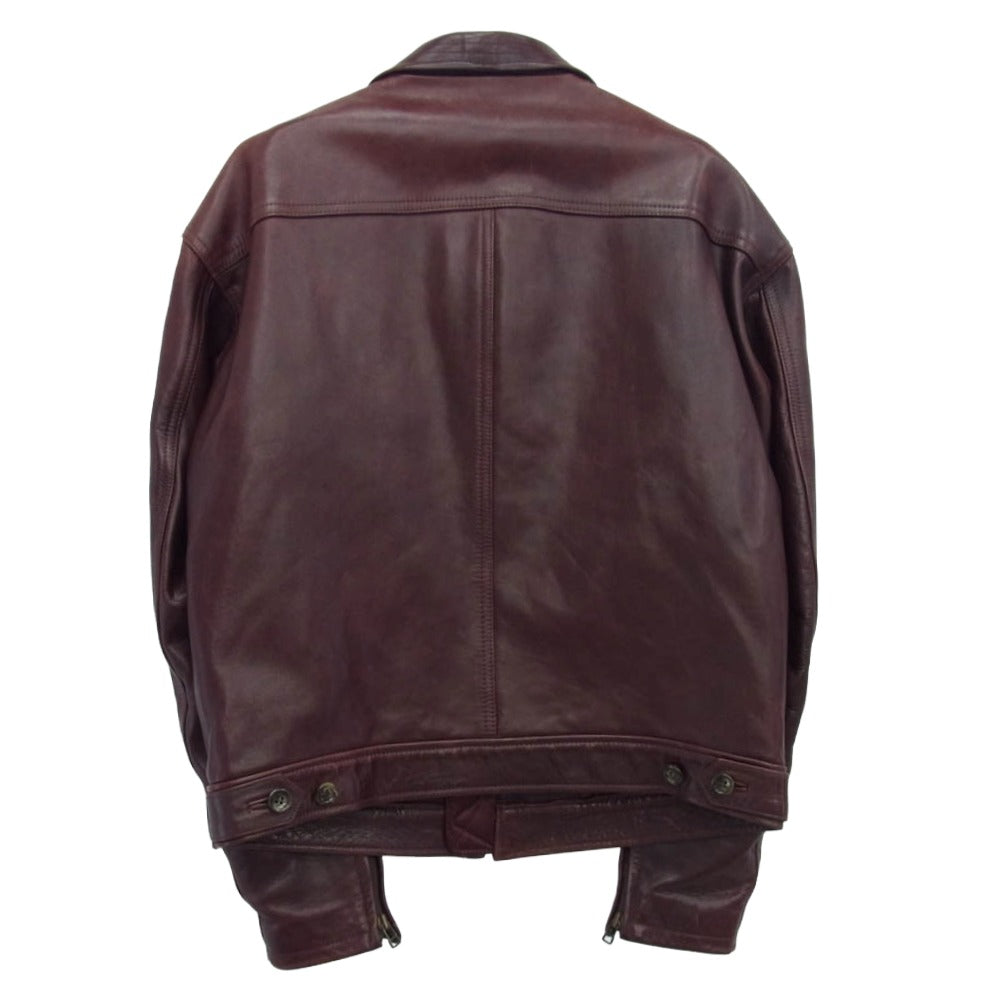 ハロルドダニエル ハロルズギア ホースハイド シングル レザー ジャケット ワインレッド系 M【中古】