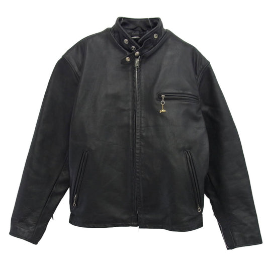schott ショット 641 USA製 STAND COLLAR SINGLE RIDERS スタンドカラー シングル ライダース ジャケット ライナー付属 42【中古】