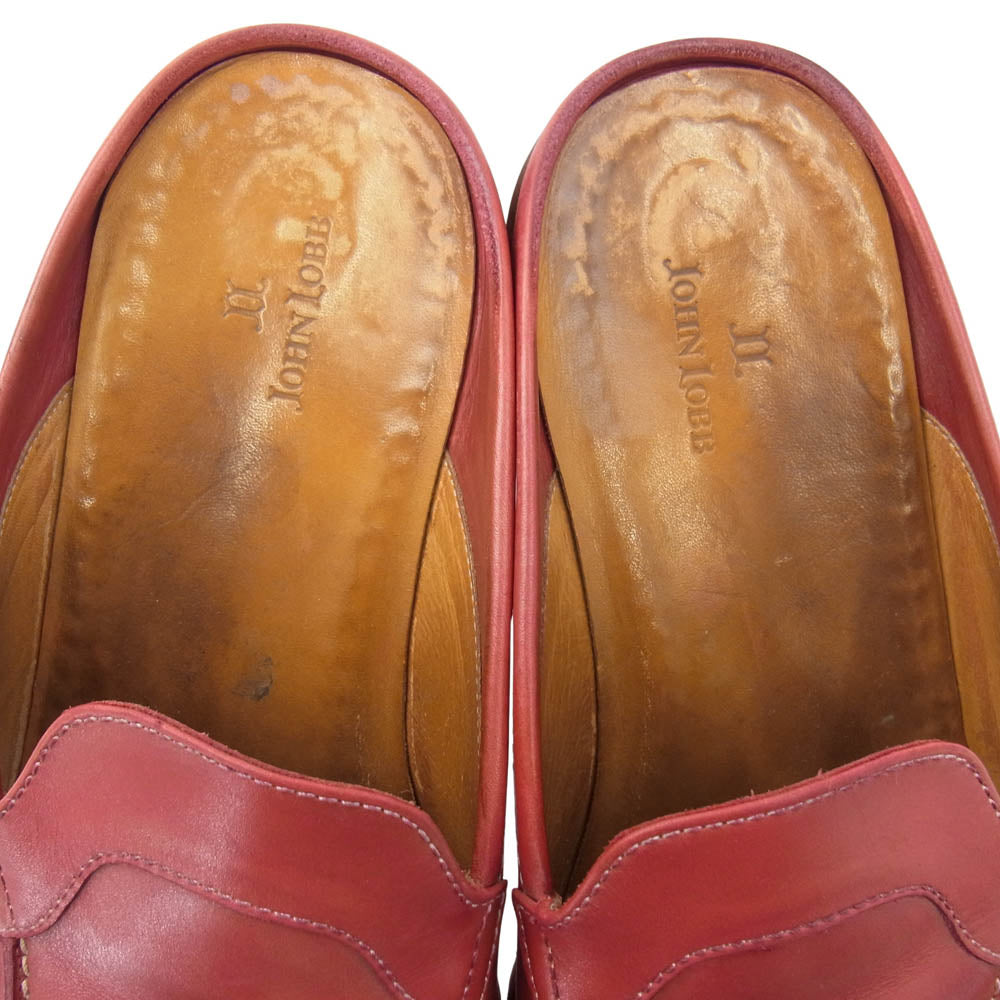 John Lobb ジョンロブ BAR BADOS バルバドス レザーサンダル シューズ レッド系 7.5 E【中古】