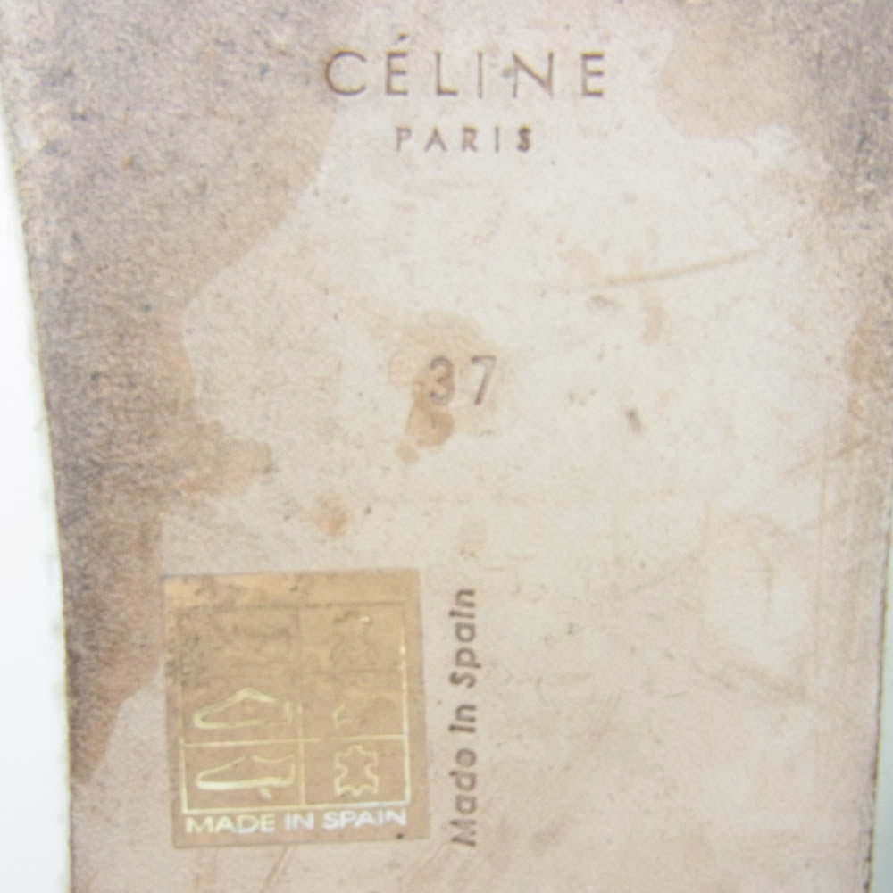 CELINE セリーヌ フィービー期 ポインテッドトゥ パンプス エスパドリーユ ホワイト系 37【中古】