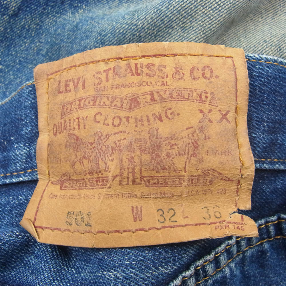 Levi's リーバイス Vintage ヴィンテージ USA製 BIGE ボタン裏 555 501 110year デニム パンツ インディゴブルー系 W32L36【中古】
