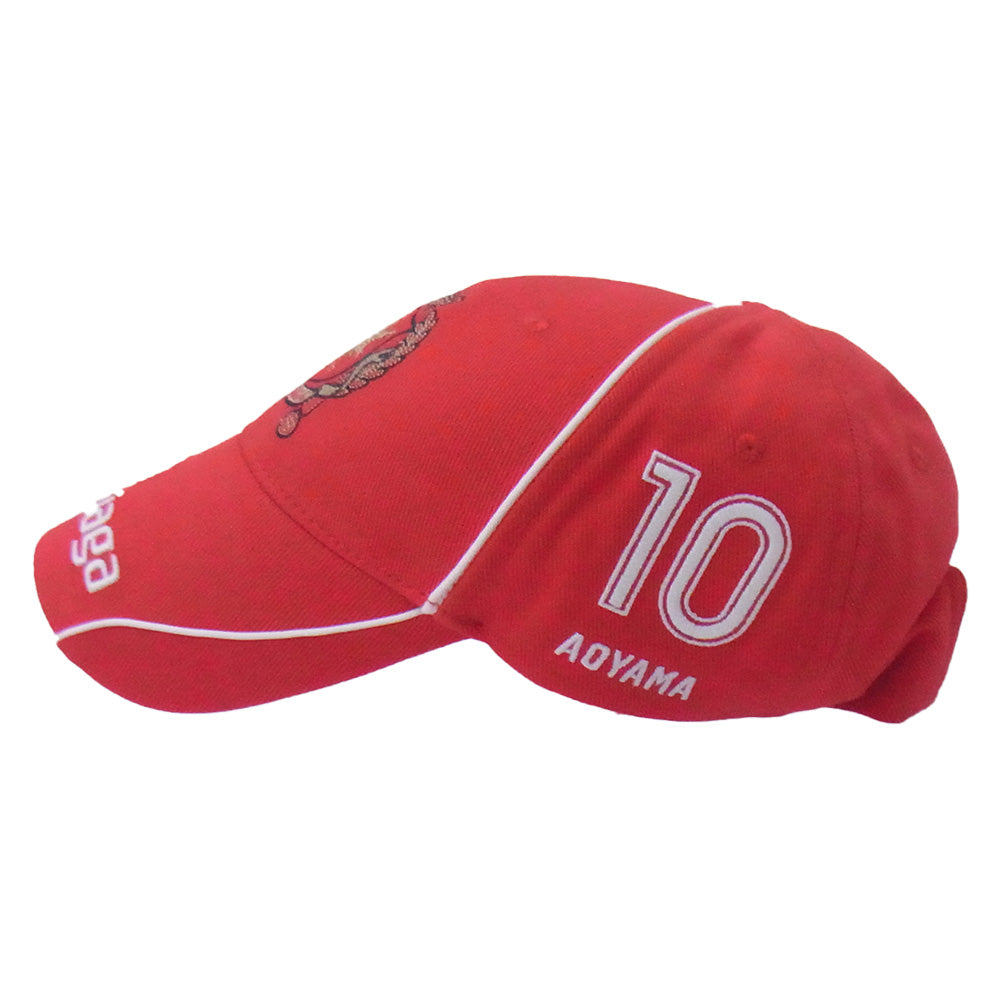 BALENCIAGA バレンシアガ 778791 410B2 青山限定 BASEBALL CAP ロゴ刺繍 クレストワッペン ベースボール キャップ 帽子 レッド系 L【極上美品】【中古】