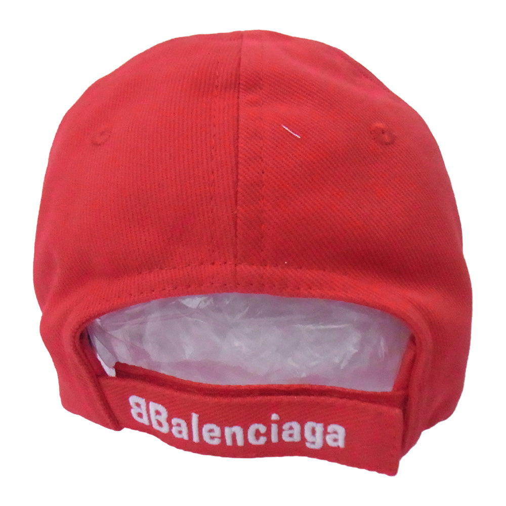 BALENCIAGA バレンシアガ 778791 410B2 青山限定 BASEBALL CAP ロゴ刺繍 クレストワッペン ベースボール キャップ 帽子 レッド系 L【極上美品】【中古】