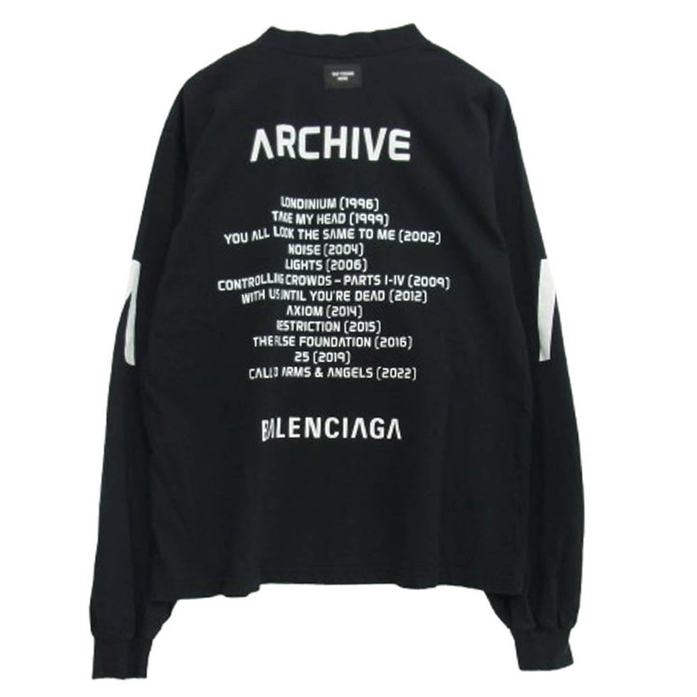 BALENCIAGA バレンシアガ 24SS 781245 TQVA1 LIMITED EDITION ARCHIVE SERIES CONNECTED リミテッドエディション アーカイブシリーズ コネクテッド プリント 長袖 Tシャツ ブラック系 S【極上美品】【中古】