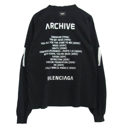 BALENCIAGA バレンシアガ 24SS 781245 TQVA1 LIMITED EDITION ARCHIVE SERIES CONNECTED リミテッドエディション アーカイブシリーズ コネクテッド プリント 長袖 Tシャツ ブラック系 S【極上美品】【中古】