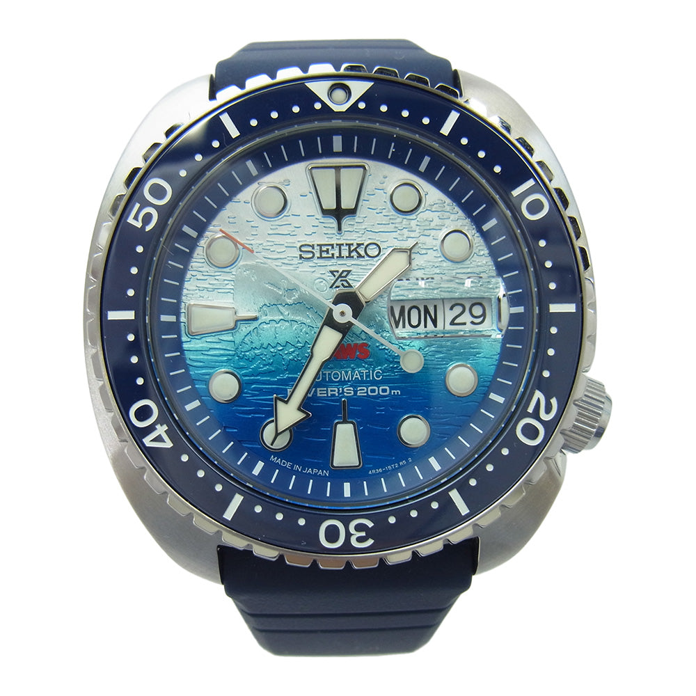 SEIKO セイコー SBDY137 プロスペックス Diver Scuba JAWS ジョーズ 50周年記念 限定モデル 世界限定5,000本 時計 ネイビー系 ライトブルー系【極上美品】【中古】