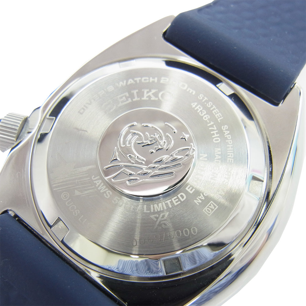 SEIKO セイコー SBDY137 プロスペックス Diver Scuba JAWS ジョーズ 50周年記念 限定モデル 世界限定5,000本 時計 ネイビー系 ライトブルー系【極上美品】【中古】