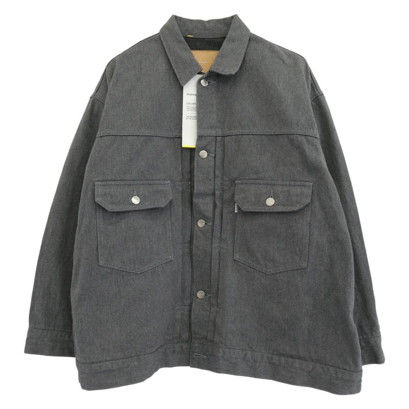 GRAPHPAPER グラフペーパー 23SS GU231-30114B Colorfast Denim Jacket カラーファスト デニムジャケット グレー系 1【美品】【中古】