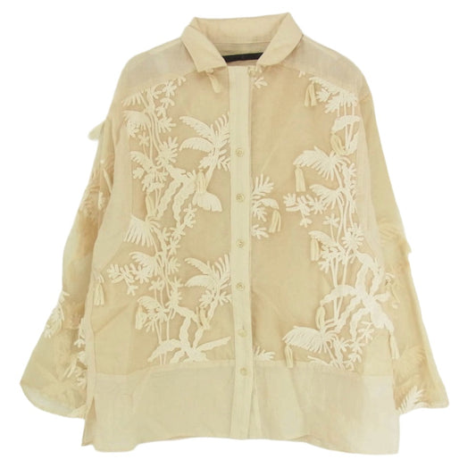 ミュラーオブヨシオクボ MLS22209SP シースルー ブランチ 長袖 シャツ ベージュ系 38【中古】