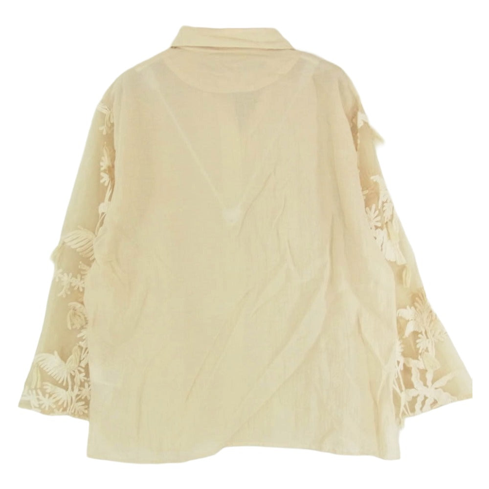 ミュラーオブヨシオクボ MLS22209SP シースルー ブランチ 長袖 シャツ ベージュ系 38【中古】