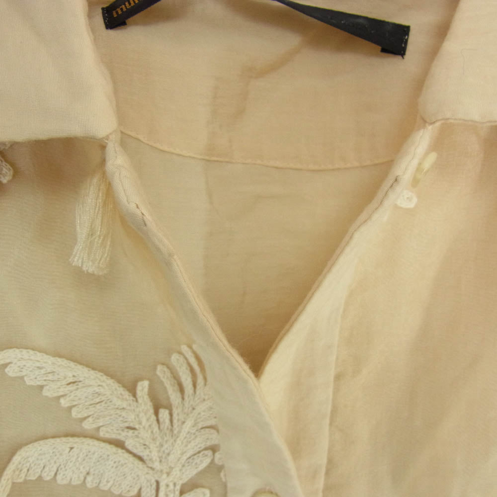 ミュラーオブヨシオクボ MLS22209SP シースルー ブランチ 長袖 シャツ ベージュ系 38【中古】