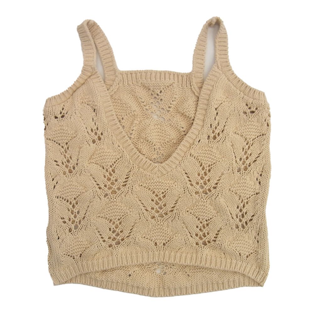 ビューティーアンドユース 6 ROKU ロク LILY YARN SUKASHI KNIT リリヤーン 透かし ニット プルオーバー ベージュ系【中古】