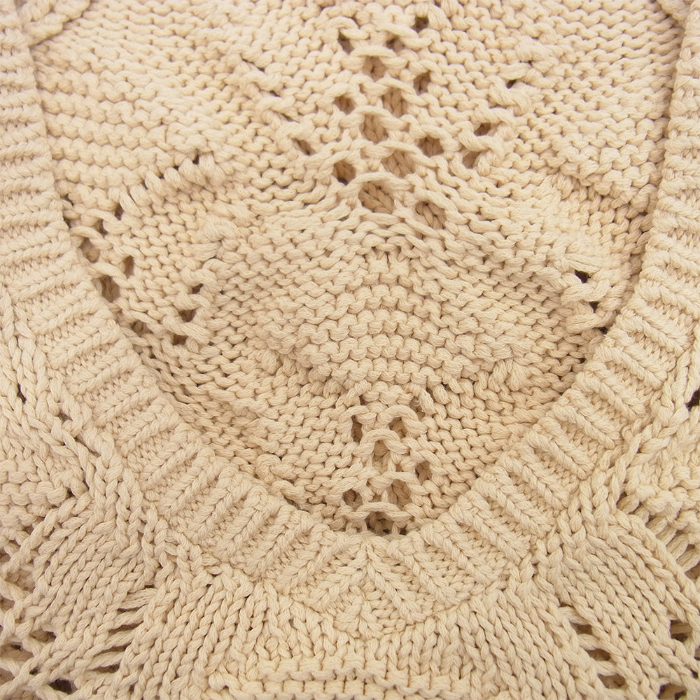 ビューティーアンドユース 6 ROKU ロク LILY YARN SUKASHI KNIT リリヤーン 透かし ニット プルオーバー ベージュ系【中古】