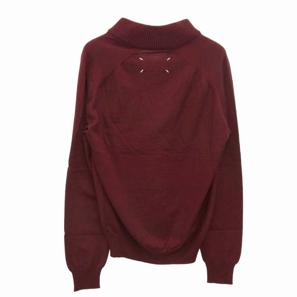 MAISON MARGIELA メゾンマルジェラ 13AW S30HA0667 四つタグ Vネック ショールカラー ニット セーター ワインレッド系 表記サイズ無【中古】