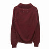 MAISON MARGIELA メゾンマルジェラ 13AW S30HA0667 四つタグ Vネック ショールカラー ニット セーター ワインレッド系 表記サイズ無【中古】