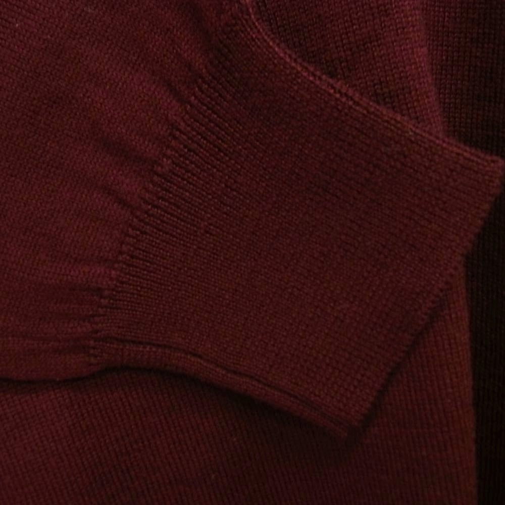 MAISON MARGIELA メゾンマルジェラ 13AW S30HA0667 四つタグ Vネック ショールカラー ニット セーター ワインレッド系 表記サイズ無【中古】