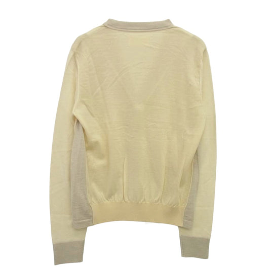 MAISON MARGIELA メゾンマルジェラ 16SS S50HA0619 四つタグ 前身切替 Vネック コントラスト バイカラー ニット カーディガン グレー系 オフホワイト系 S【中古】