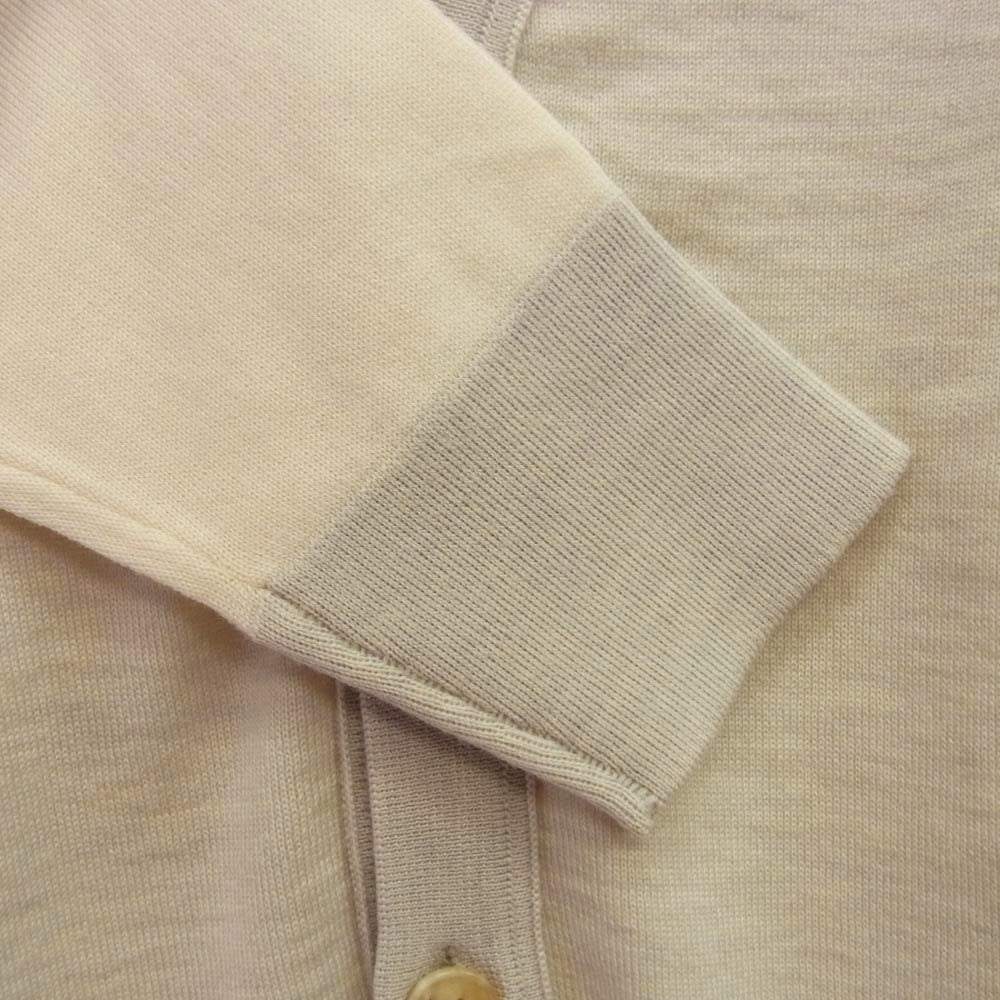 MAISON MARGIELA メゾンマルジェラ 16SS S50HA0619 四つタグ 前身切替 Vネック コントラスト バイカラー ニット カーディガン グレー系 オフホワイト系 S【中古】