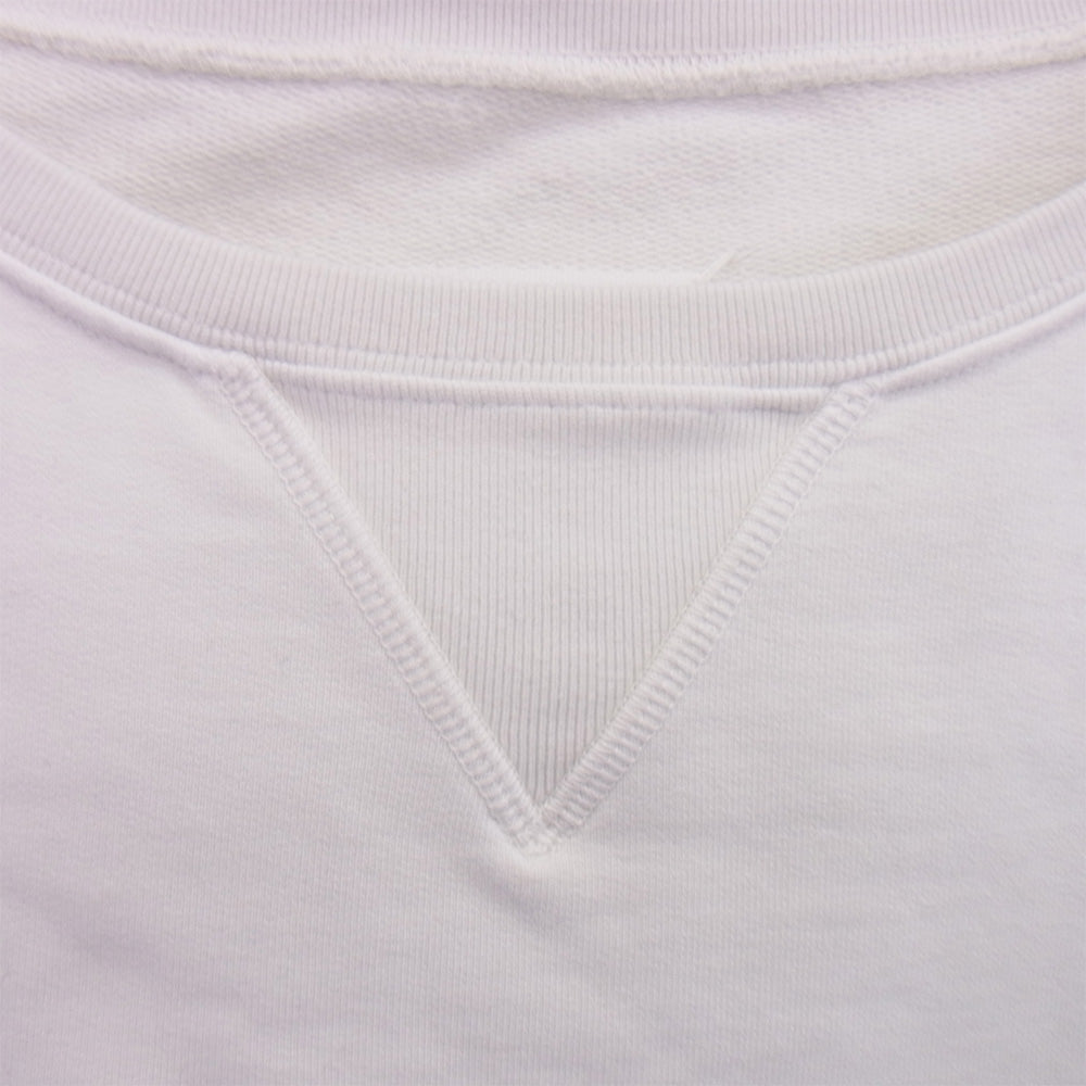 MAISON MARGIELA メゾンマルジェラ 23SS S50GU0208 四つタグ ナンバリングロゴ刺繍 クルーネック スウェット トレーナー ホワイト系 L【中古】