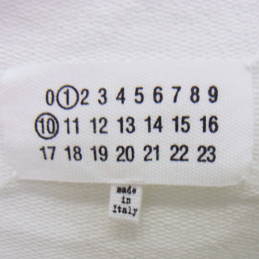 MAISON MARGIELA メゾンマルジェラ 23SS S50GU0208 四つタグ ナンバリングロゴ刺繍 クルーネック スウェット トレーナー ホワイト系 L【中古】
