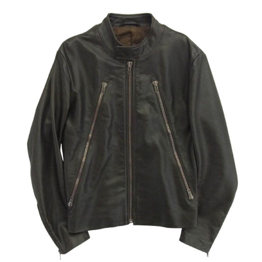 MAISON MARTIN MARGIELA メゾンマルタンマルジェラ 11AW S50AM0147 マルタン期 14ライン 八の字 レザー ライダースジャケット ブラック系 44【中古】