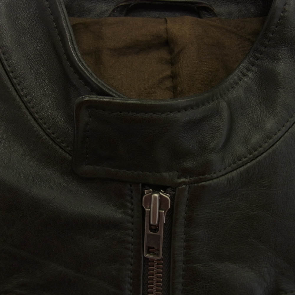 MAISON MARTIN MARGIELA メゾンマルタンマルジェラ 11AW S50AM0147 マルタン期 14ライン 八の字 レザー ライダースジャケット ブラック系 44【中古】