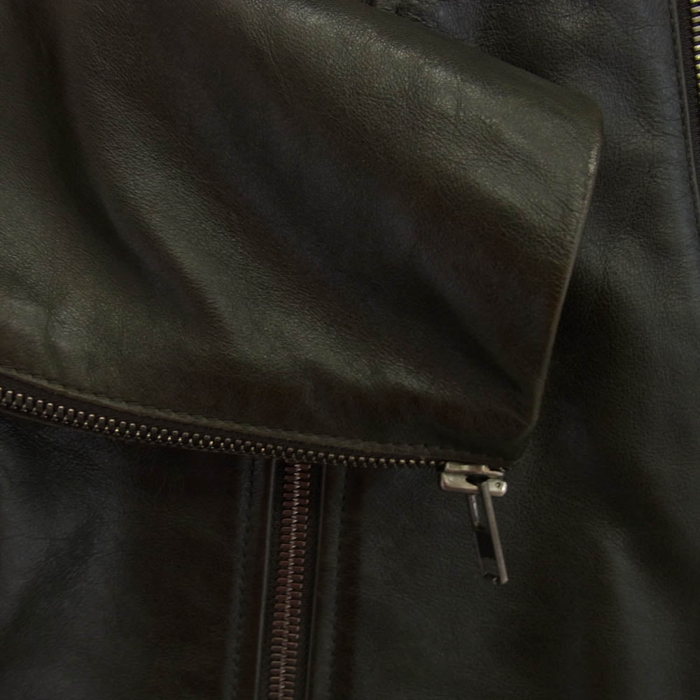 MAISON MARTIN MARGIELA メゾンマルタンマルジェラ 11AW S50AM0147 マルタン期 14ライン 八の字 レザー ライダースジャケット ブラック系 44【中古】